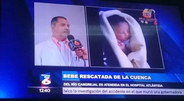 Video: Bebé rescatada de la cuenca del río Cangrejal es atendida en el hospital Atlántida