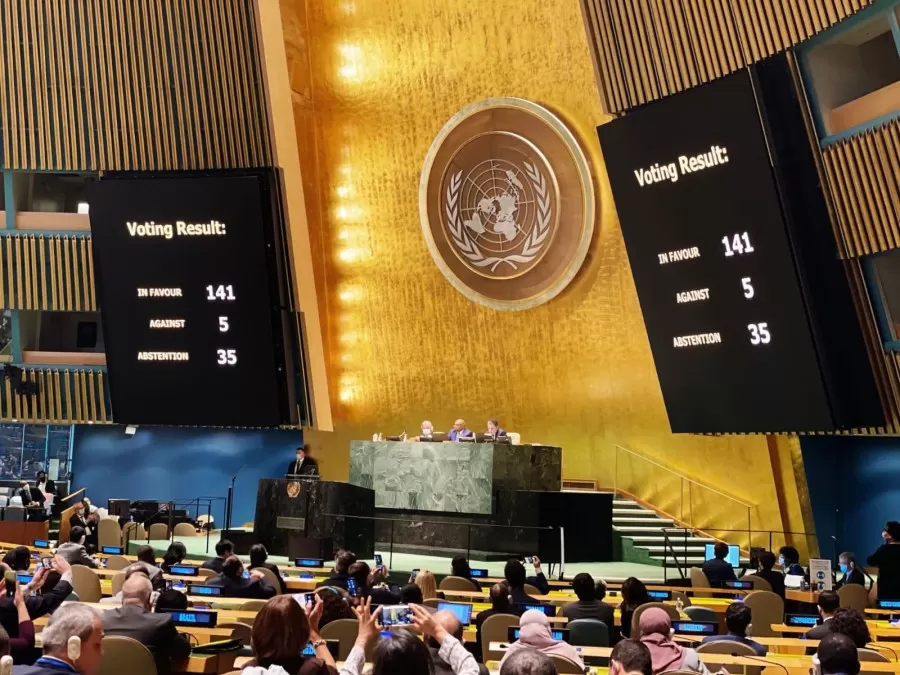 ONU aprueba en asamblea, cese al fuego contra Ucrania