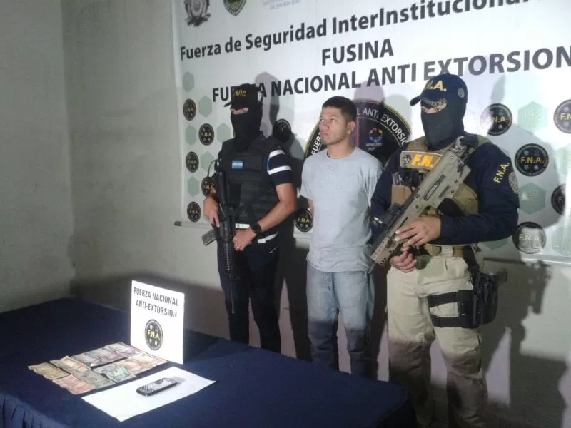 Capturan a presunto extorsionador en Tegucigalpa