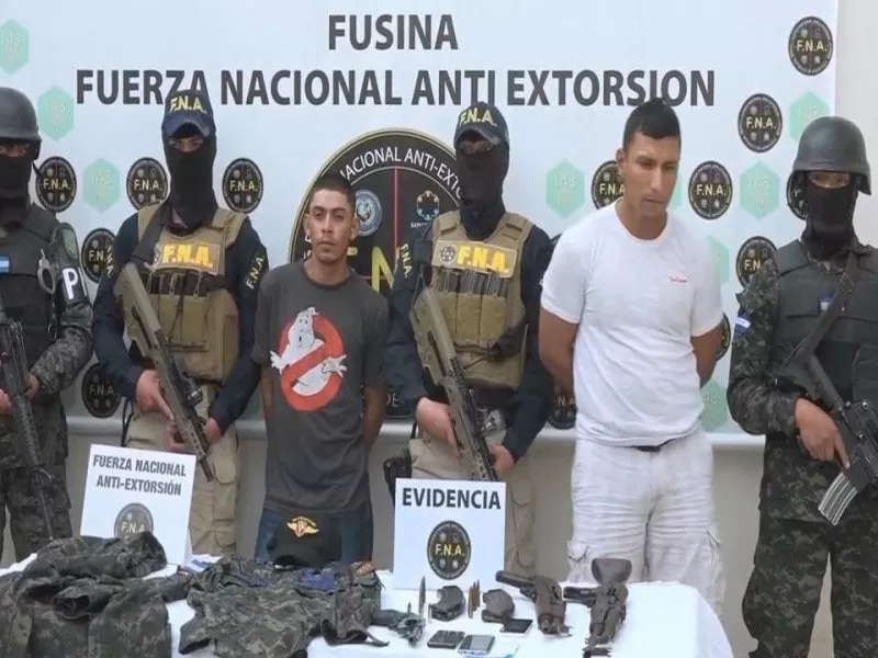 FNA captura a oficial de la FAH junto a 2 supuestos pandilleros de la 18