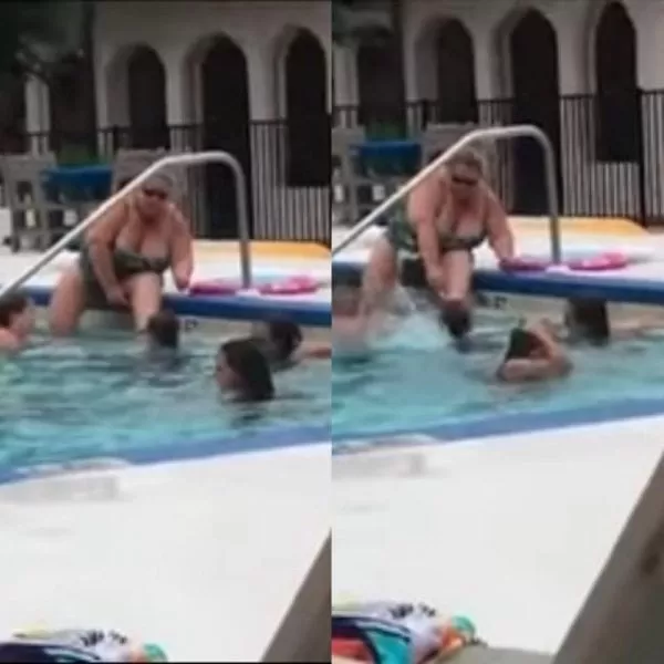 ¡Horror! Captan a mujer afeitándose las piernas en una piscina pública