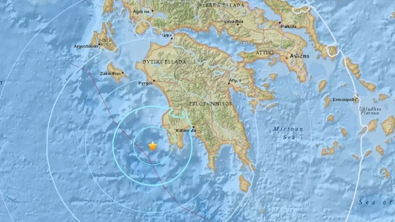 Un temblor de magnitud 5,5 sacude la costa del sur de Grecia