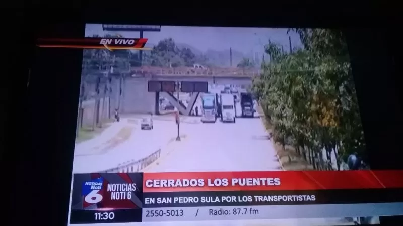 VIDEO: Cerrados los puentes en San Pedro Sula por los transportistas