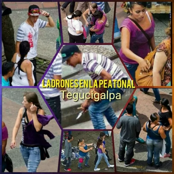Publican imagen de presuntos ladrones en la peatonal de Tegucigalpa... Tener cuidado...
