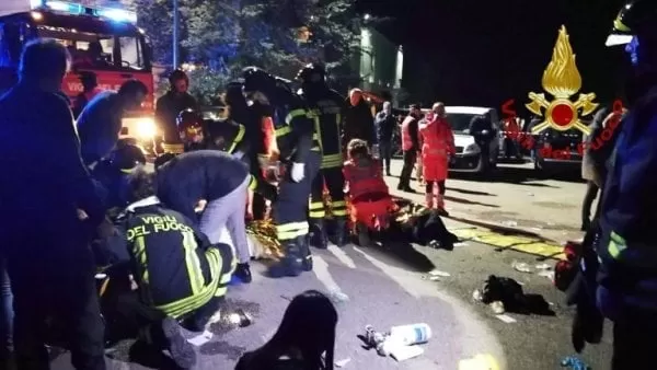 Seis muertos por una estampida en medio del pánico en una discoteca en Italia