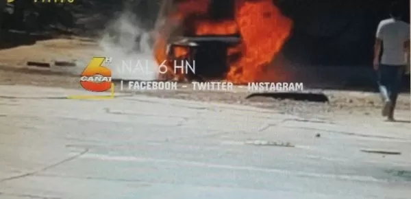 VIDEO: Vehículo se incendia en Taulabé, Comayagua