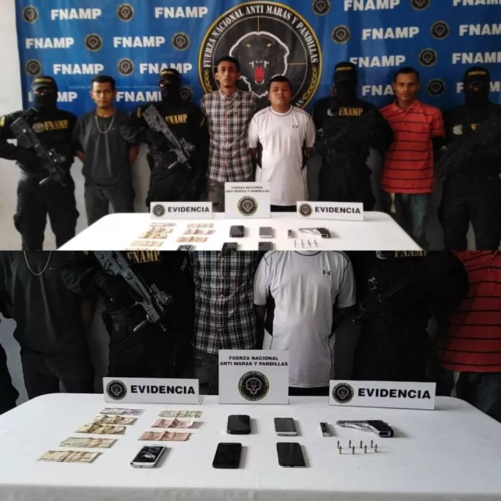 FNAMP captura a 4 supuestos integrantes de la Ms_13 en El Porgreso, Yoro 