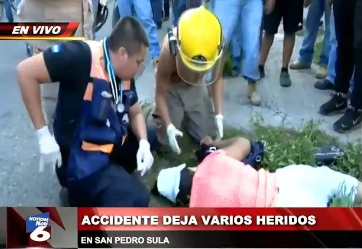 Accidente deja varios heridos en San Pedro Sula (Video)