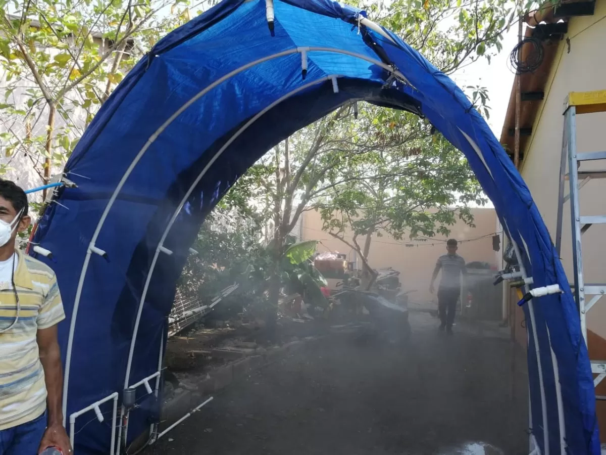 COVID-19: Crean túneles desinfectantes en Choluteca