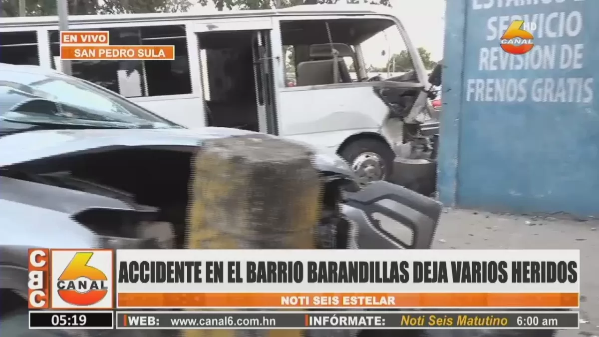 Accidente en Barrio Barandillas de San Pedro Sula deja varios heridos