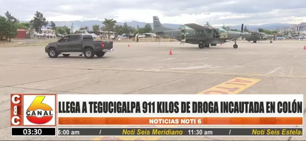 #ENVIVO Llegan a Tegucigalpa 911 kilos de droga incautada en Colón