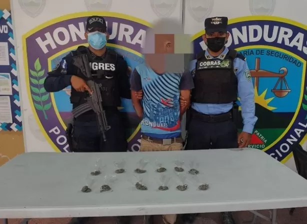 Policías arrestan a supuesto distribuidor de droga en Talanga, Francisco Morazán