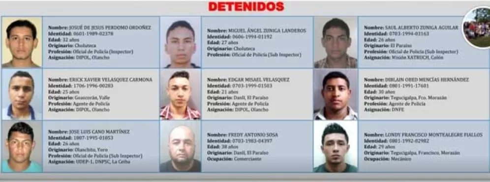 Auto de formal procesamiento y prisión preventiva en contra de nueve personas arrestadas en Olancho