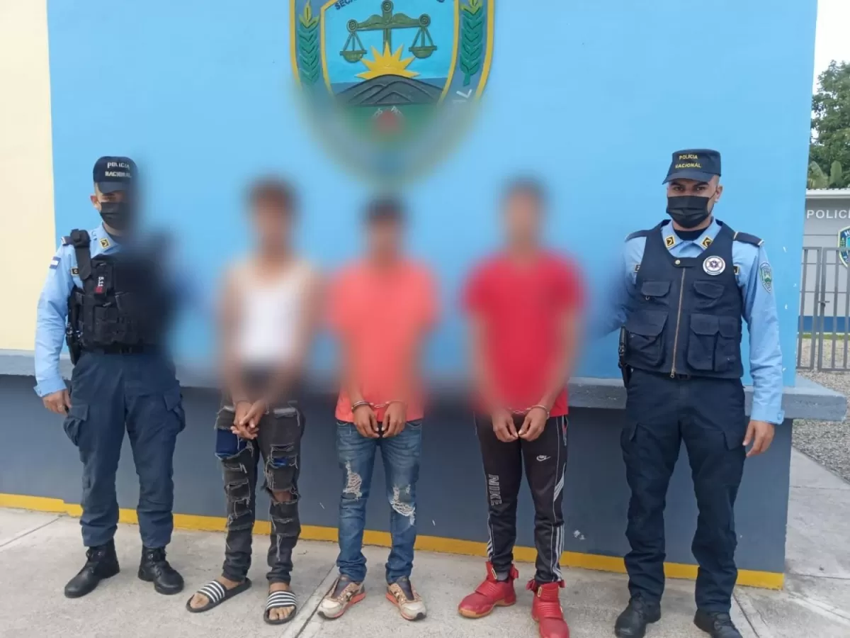 Policía Nacional captura a tres supuestos miembros activos de la Mara Salvatrucha