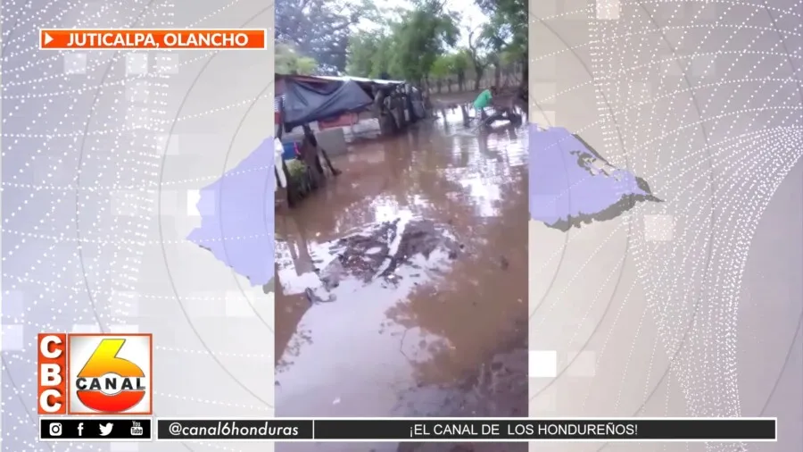 Lluvias causan inundaciones y daños materiales en Juticalpa, Olancho