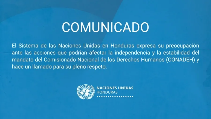 Naciones Unidas insta a respeto de la institucionalidad del Comisionado Nacional de los Derechos Humanos