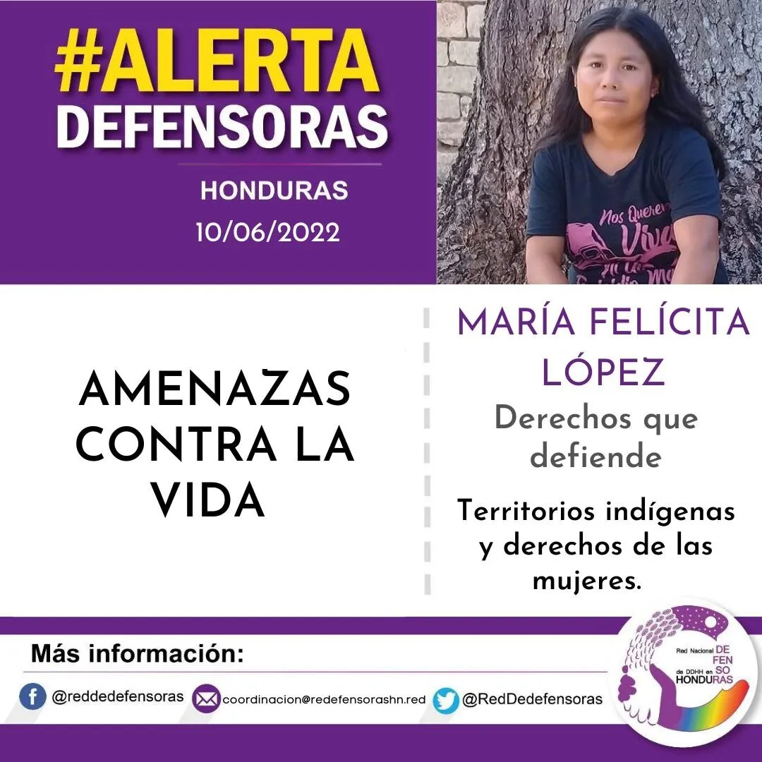 Denuncian agresiones en contra de la defensora del Movimiento Independiente Indígena Lenca de La Paz