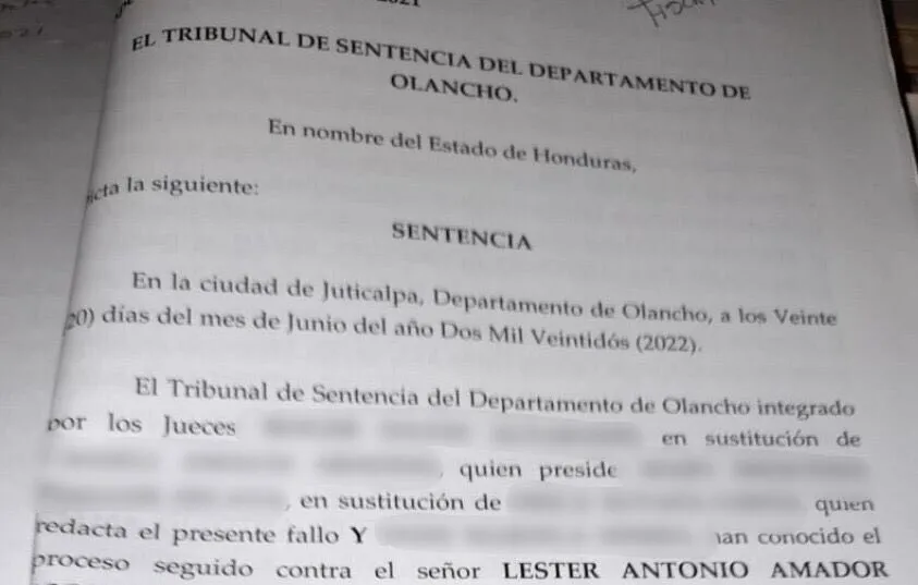 Dos sentencias condenatorias se reportan en Olancho