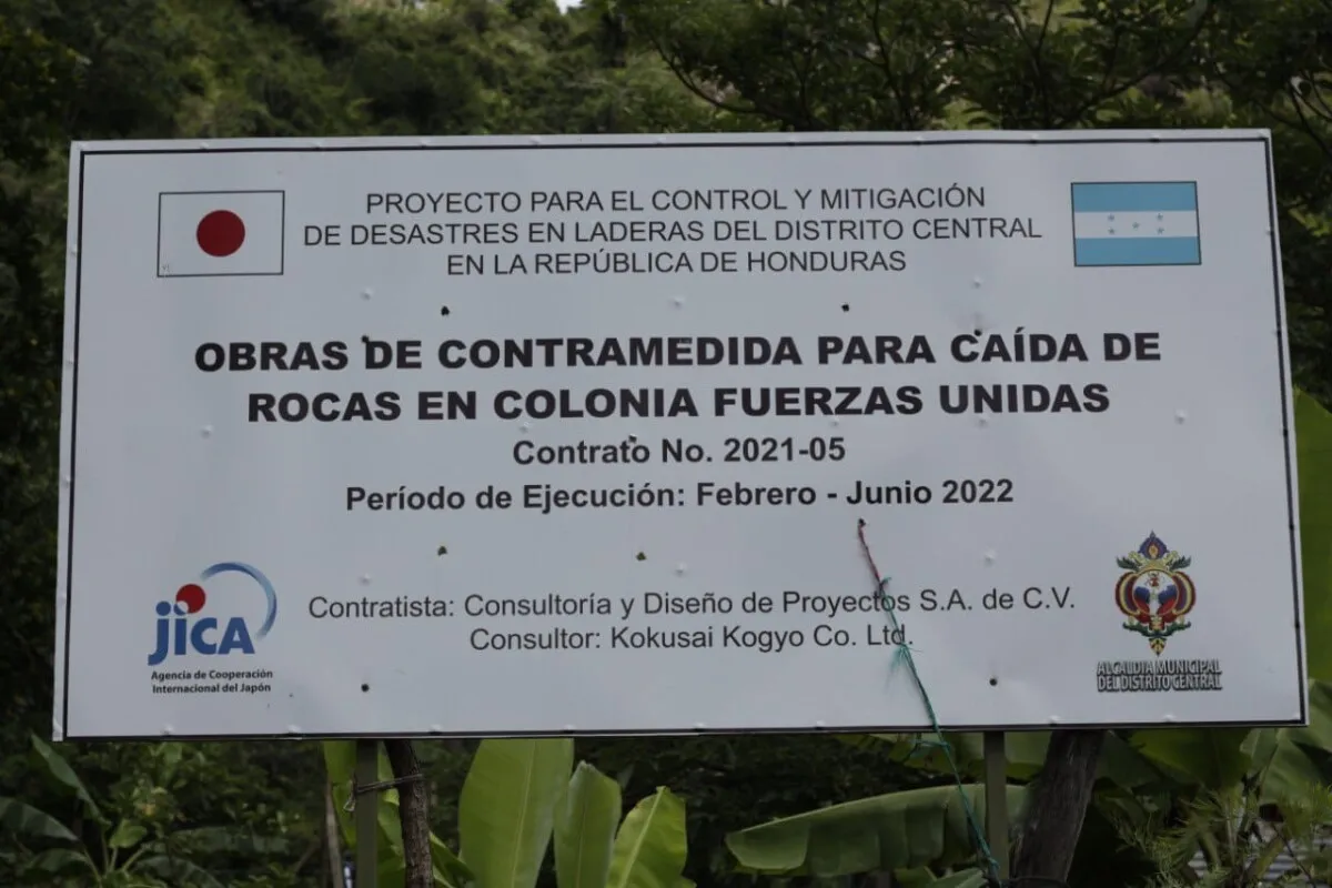 JICA Honduras entregó dos obras del proyecto para el control y mitigación de desastres en laderas a la alcaldía capitalina