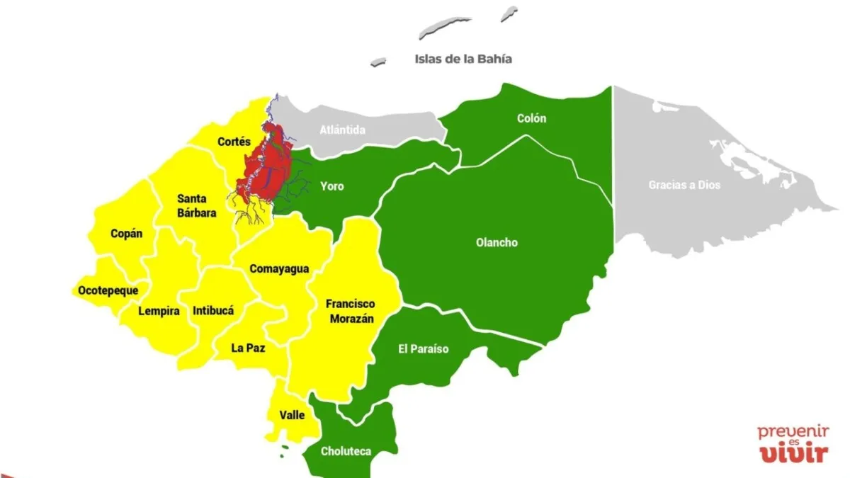 Copeco declara alerta roja en municipios aledaños a las riberas del río Ulúa y amarilla a 10 departamentos