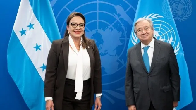 Xiomara Castro y António Guterres acuerdan acelerar instalación de la CICIH en Honduras
