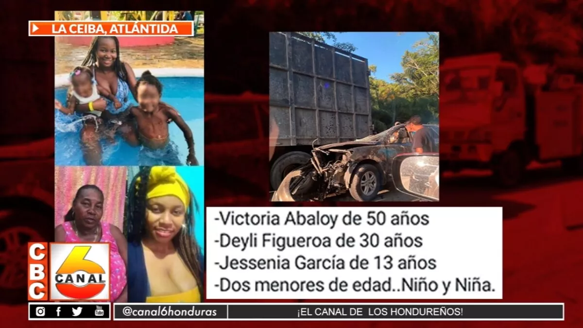 5 miembros de una familia fallecen en fatal accidente en Tela, Atlántida