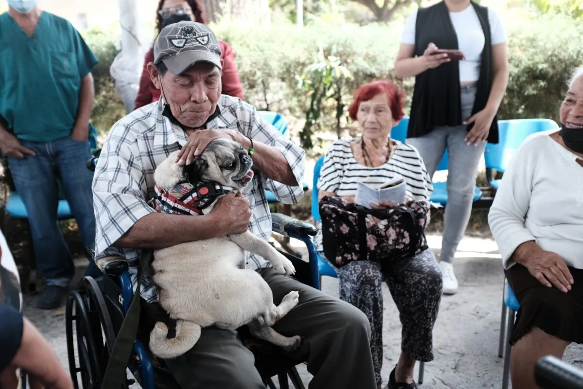 La SEDESOL contribuye a llevar atención asistida con animales terapéuticos a residentes del Asilo de Inválidos del Hospital san Felipe