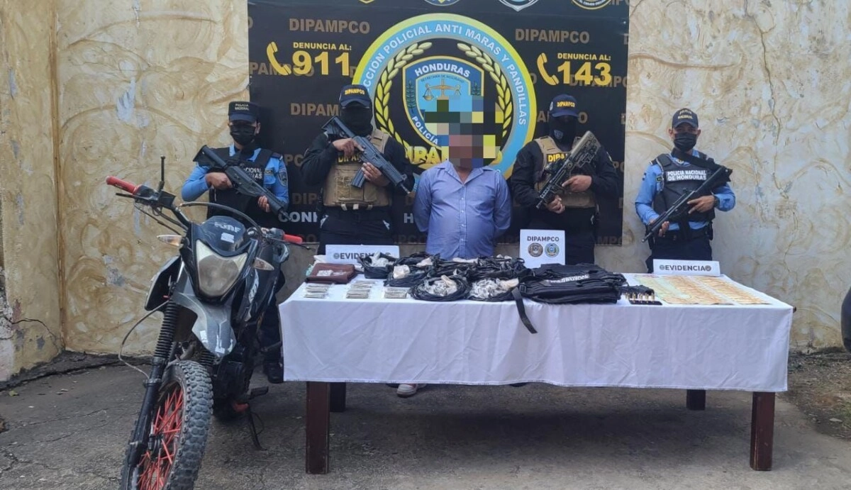 Alias Chacal presunto miembro de la la estructura criminal de la mara MS-13 es capturado con drogas en Siguatepeque