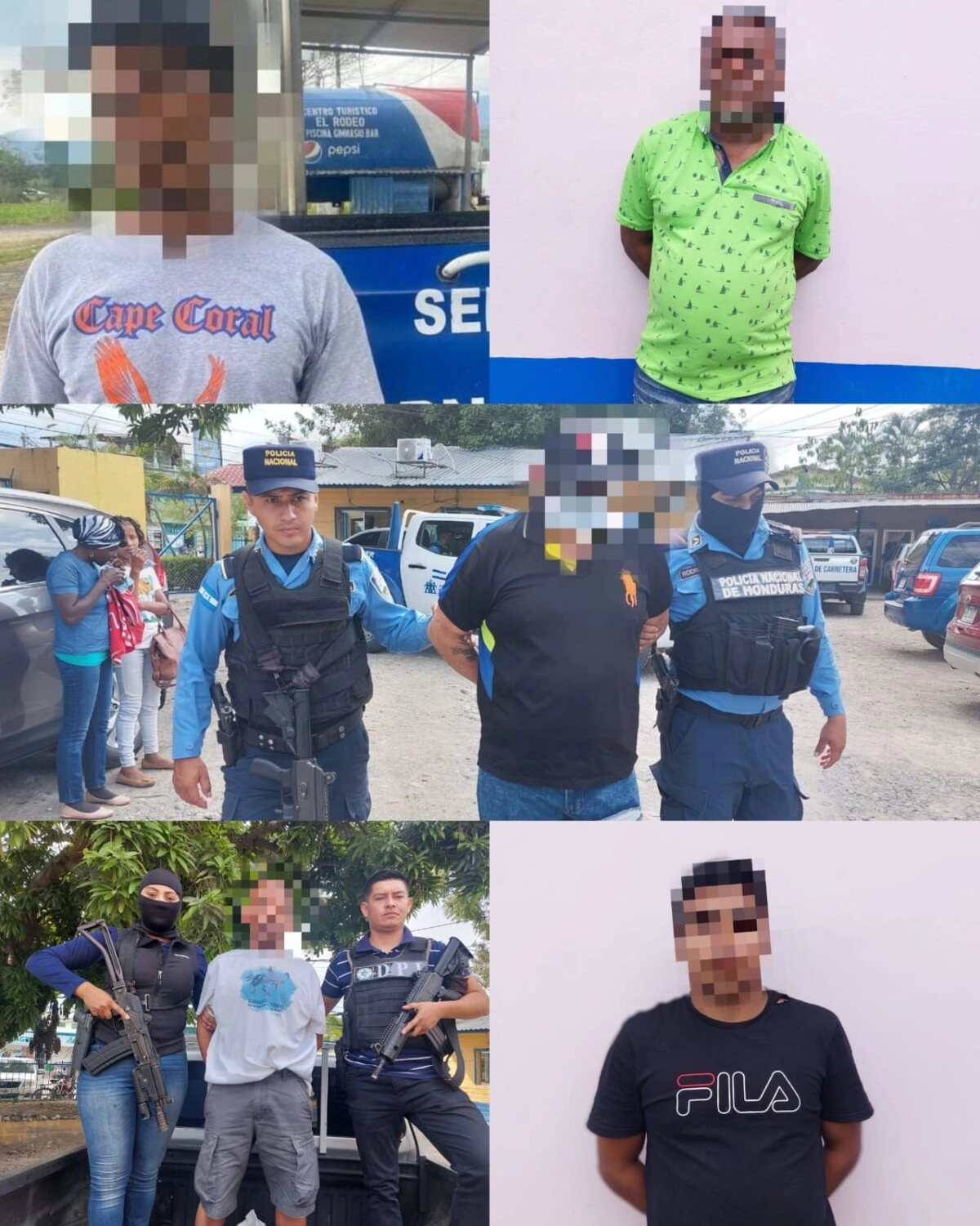 Capturan cinco personas tras rápidas persecuciones policiales en Atlántida