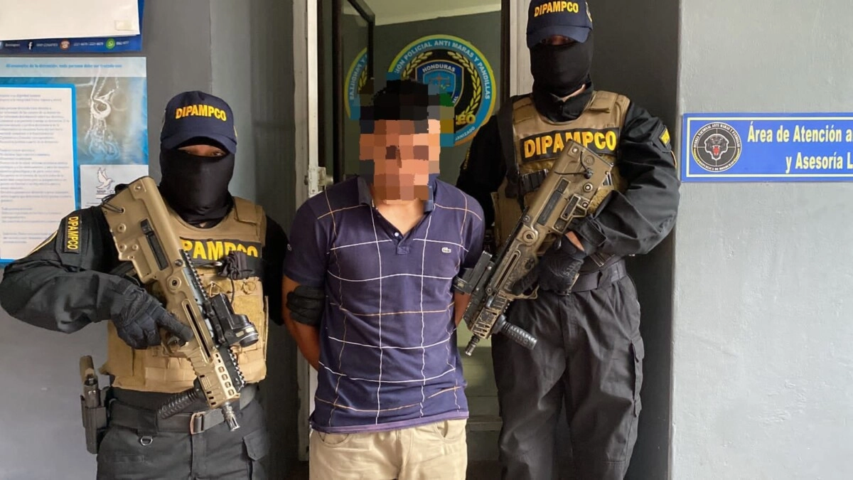 DIPAMPCO logra localización y captura de miembro de la pandilla 18 vinculado a varios delitos como ser extorsión y secuestros exprés, en Choloma, Cortés
