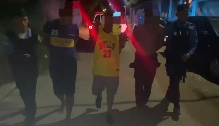 Agentes de la DPI detienen a tres sujetos por los delitos de tráfico de droga y porte ilegal de arma en Villanueva, Cortés03