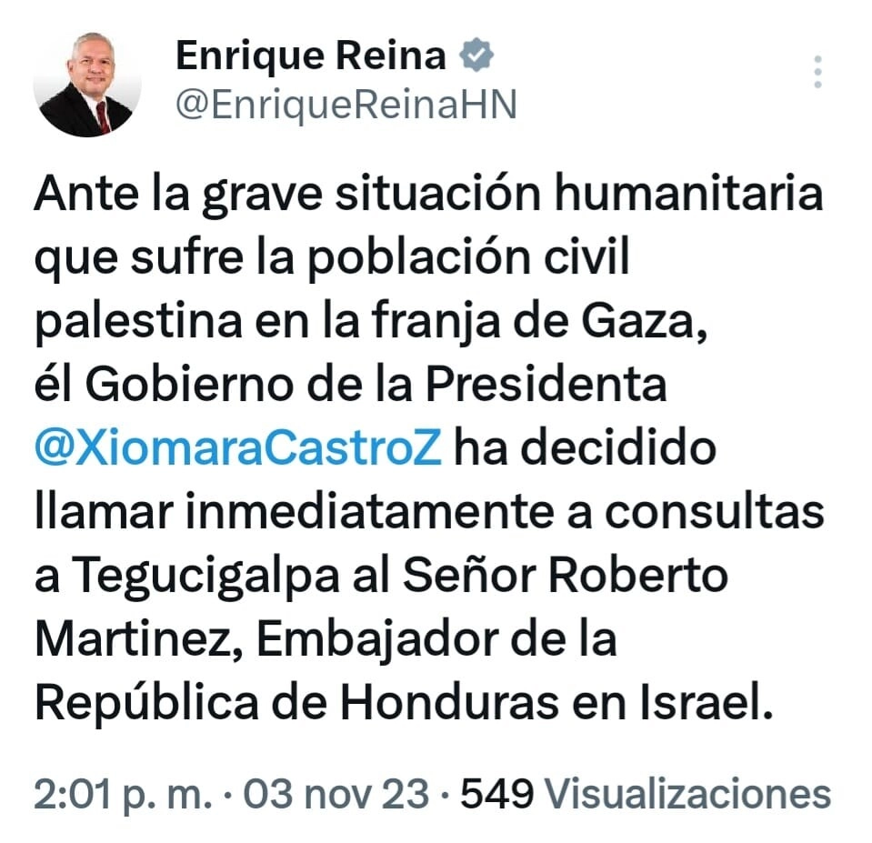 Gobierno Hondureño Llama A Consultas A Embajador De Israel En Honduras 01