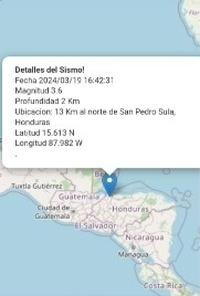 Sismo De Magnitud 3.6 Sacude San Pedro Sula